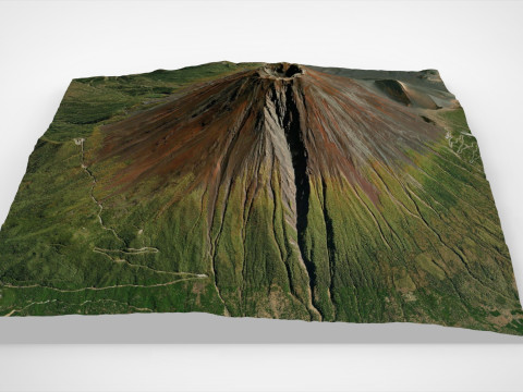 Mountain landscape Volcano Fuji Japan 3D Model