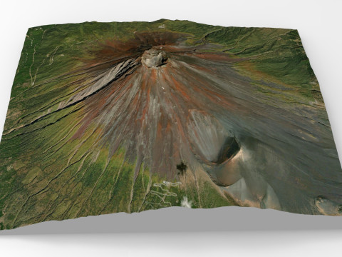 Mountain landscape Volcano Fuji Japan 3D Model