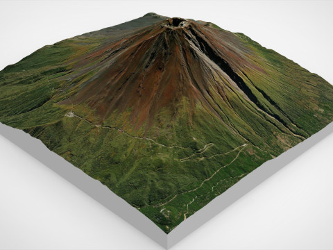 Mountain landscape Volcano Fuji Japan 3D Model