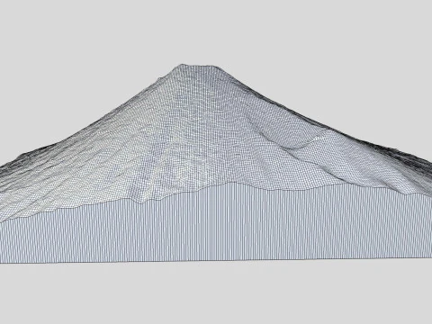 Mountain landscape Volcano Fuji Japan 3D Model