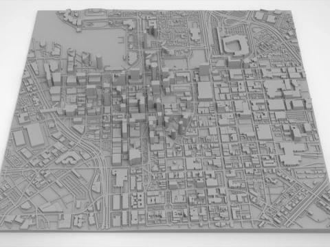 Cityscape Baltimore Downtown USA fragment city 3D Model