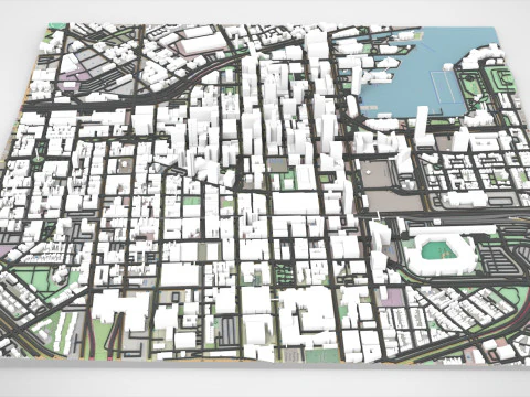 Cityscape Baltimore Downtown USA fragment city 3D Model