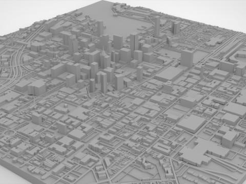 Cityscape Baltimore Downtown USA fragment city 3Dモデル