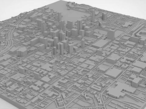 Cityscape Baltimore Downtown USA fragment city 3D Model