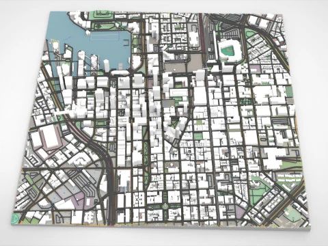 Cityscape Baltimore Downtown USA fragment city 3D Model