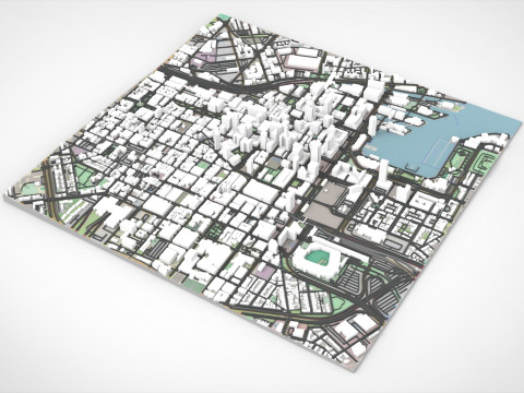 Cityscape Baltimore Downtown USA fragment city 3Dモデル