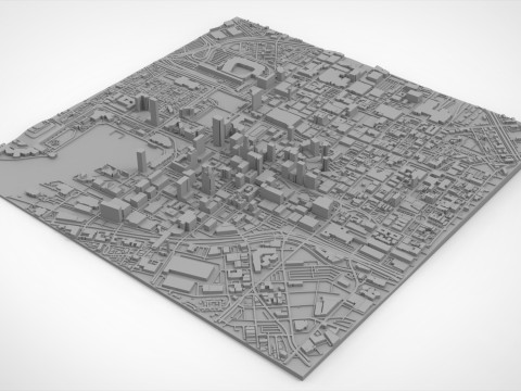 Cityscape Baltimore Downtown USA fragment city 3Dモデル