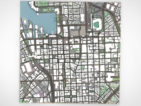 Cityscape Baltimore Downtown USA fragment city 3Dモデル