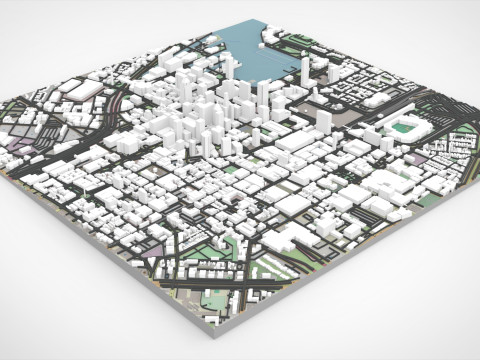 Cityscape Baltimore Downtown USA fragment city 3Dモデル