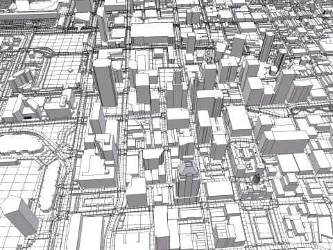 Cityscape Baltimore Downtown USA fragment city 3Dモデル
