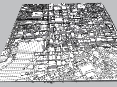 Cityscape Baltimore Downtown USA fragment city 3Dモデル