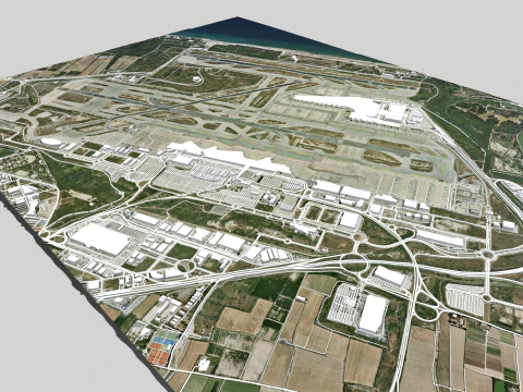 Aeroporto di Barcellona El Prat Josep Tarradellas Modello 3D
