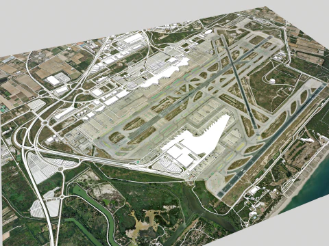Barcelona El Prat Airport Josep Tarradellas 3D Model