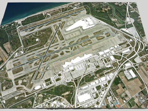 Barcelona El Prat Airport Josep Tarradellas 3D Model
