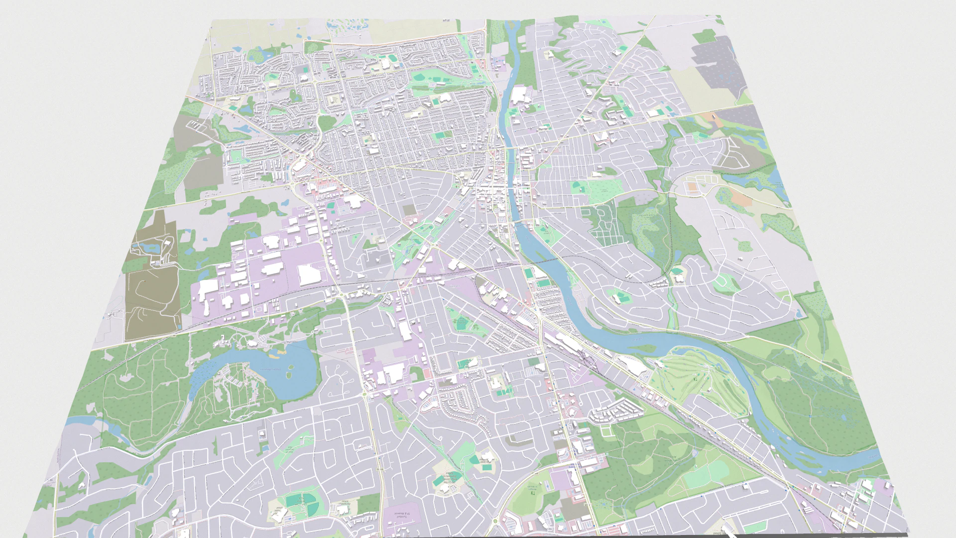 Cityscape Cambridge England 3D Model .c4d .max .obj .3ds .fbx .stl .blend