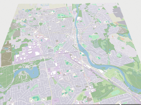 Cityscape Cambridge England 3D Модель