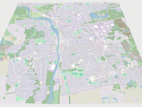 Cityscape Cambridge England 3D-Modell