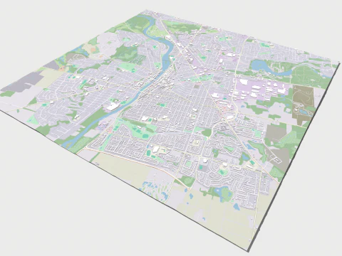 Cityscape Cambridge England 3D Model
