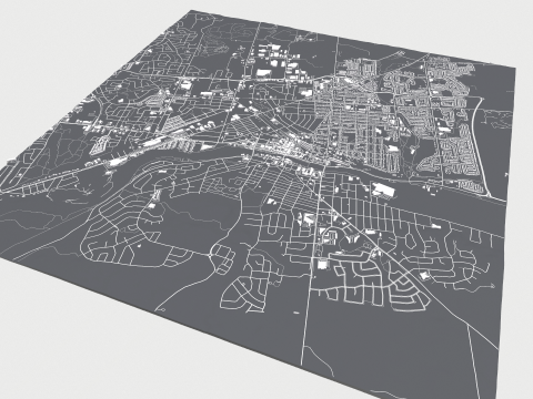 Cityscape Cambridge England 3D-Modell
