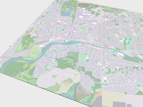 Cityscape Cambridge England 3D Model