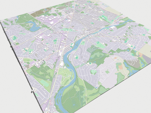 Cityscape Cambridge England 3D-Modell