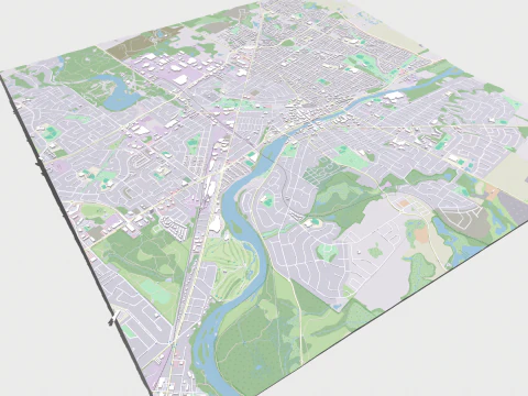 Cityscape Cambridge England 3D Model