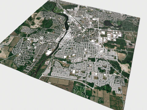 Cityscape Cambridge England 3D Model