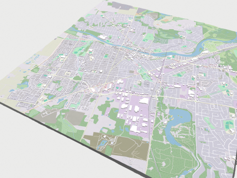Cityscape Cambridge England 3D-Modell