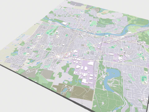 Cityscape Cambridge England 3D Model
