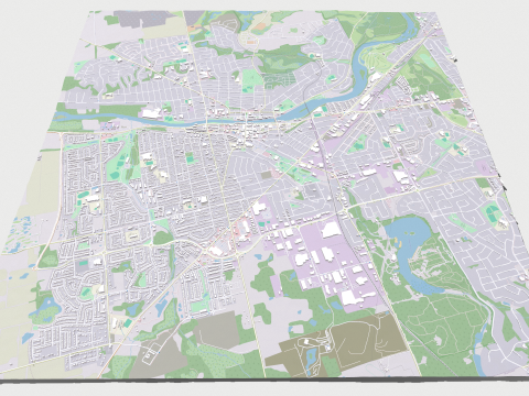 Cityscape Cambridge England 3D-Modell