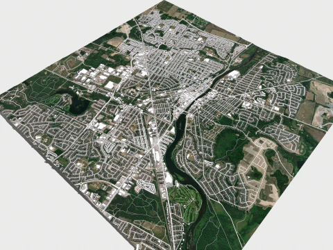 Cityscape Cambridge England 3D Model