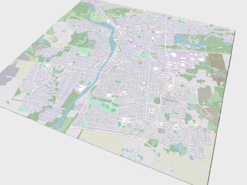 Cityscape Cambridge England 3D Model