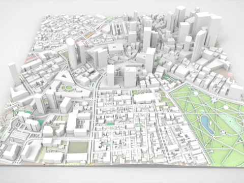 Cityscape Boston Massachusetts United States 3D Model