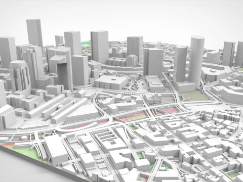 Cityscape Boston Massachusetts United States 3D Model
