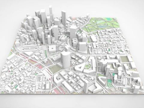 Cityscape Boston Massachusetts United States 3D Model