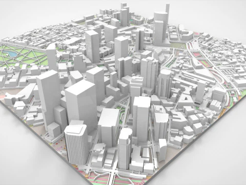 Cityscape Boston Massachusetts United States 3D Model