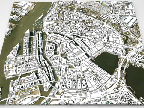 Cityscape Hamburg Germany Modelo 3D