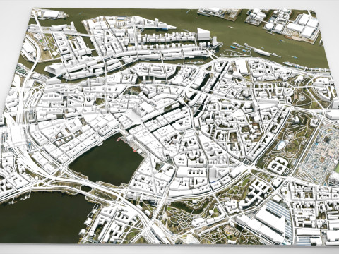 Cityscape Hamburg Germany Modelo 3D