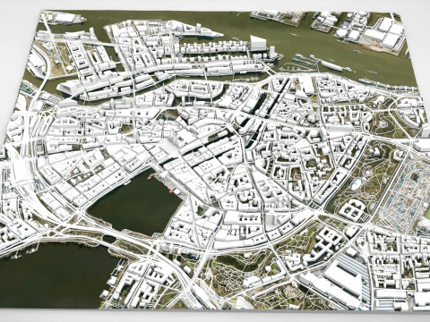 Cityscape Hamburg Germany 3D Model