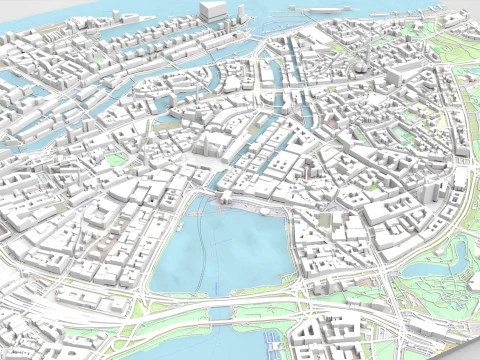 Cityscape Hamburg Germany 3D Model