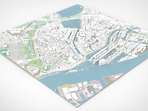 Cityscape Hamburg Germany 3D Model