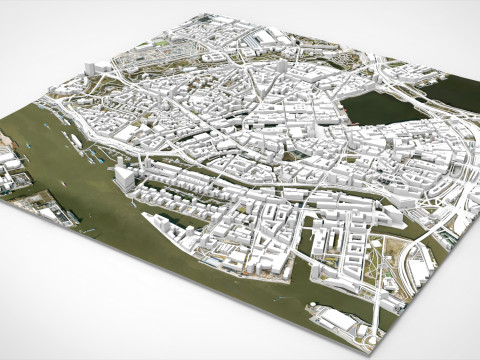 Cityscape Hamburg Germany Modelo 3D