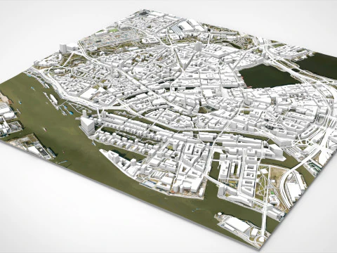 Cityscape Hamburg Germany 3D Model