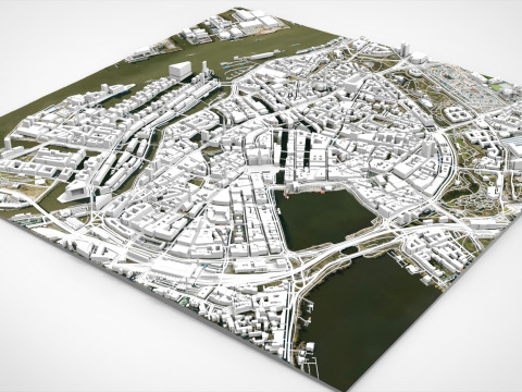 Cityscape Hamburg Germany Modelo 3D