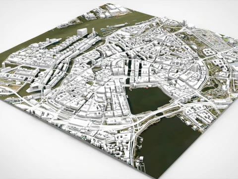 Cityscape Hamburg Germany 3D Model