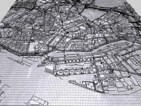 Cityscape Hamburg Germany Modelo 3D