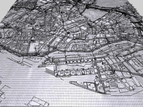 Cityscape Hamburg Germany 3D Model