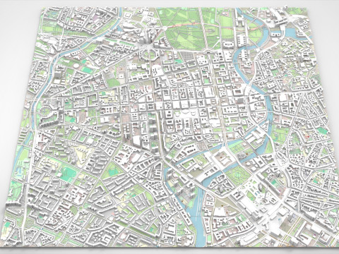 Cityscape Berlin Germany 3Dモデル
