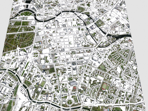Cityscape Berlin Germany 3D 모델