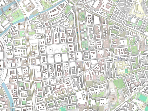 Cityscape Berlin Germany 3D 모델